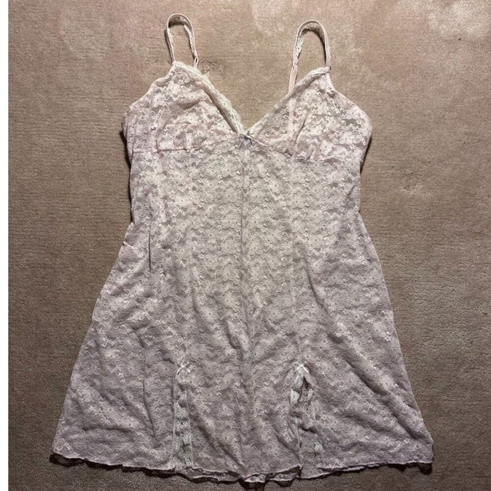 Pink Floral Lace Slip Dress Cami Y2K Lingerie Style